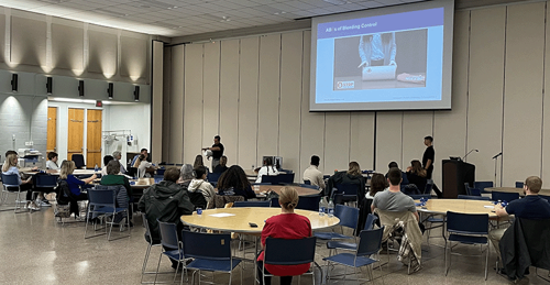 Monmouth University participants learn the ABC’s of Bleeding Control from CRM instructors.