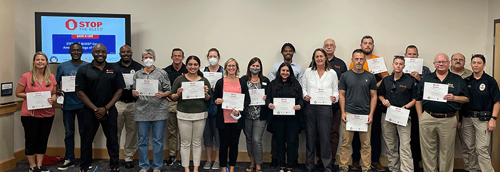 Participants at Bucknell University receive certificates of completion following their STOP THE BLEED® course.